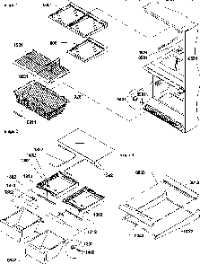 Shelving Assemblies Diagram and Parts List for BH20S5W-P1196503WW  Amana Refrigerator
