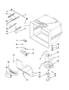 Freezer Liner Parts Diagram and Parts List for JFC2089HPF3  Jenn-Air Refrigerator