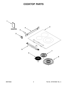 Cooktop Parts Diagram and Parts List for JIC4324KB01  Maytag Cooktop