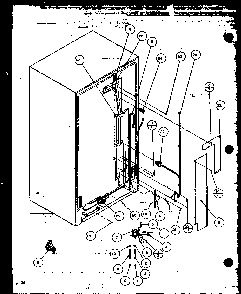 Cabinet Back Diagram and Parts List for SZD27MPL-P1124303WL  Amana Refrigerator