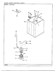 Water Carrying Parts Diagram and Parts List for 6743B  Norge Washer