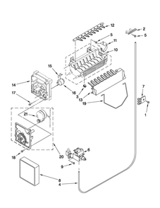 Icemaker Parts Diagram and Parts List for MSD2578VEW00  Maytag Refrigerator