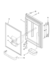 Refrigerator Door Parts Diagram and Parts List for MBF1958XES2  Maytag Refrigerator