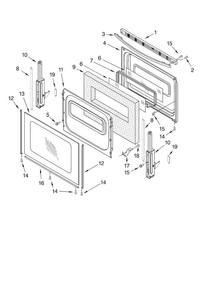Door Parts, Optional Parts Diagram and Parts List for AGR6011VDS0  Amana Range