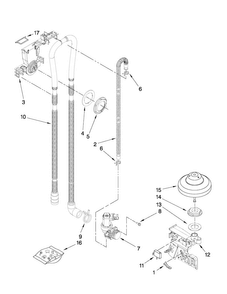 Fill, Drain And Overfill Parts Diagram and Parts List for MDBH979SAW1  Maytag Dishwasher