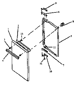 Cabinet Door Assy Diagram and Parts List for RBP29AA0 P1143042NW Caloric Range