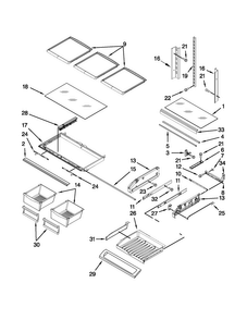 Shelf Parts Diagram and Parts List for MFI2269VEM9  Maytag Refrigerator