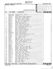 Fresh Food Compartment Page 2 Diagram and Parts List for 23524-0A  Admiral Refrigerator