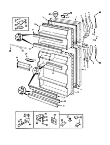 Doors Diagram and Parts List for RB17KA-0AL-BG24A  Magic Chef Refrigerator