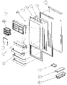Refrigerator Door Diagram and Parts List for 36051-P1122003W  Amana Refrigerator