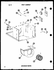 Interior Parts (13-3mw/p54974-21r) Diagram and Parts List for 109-5PE P54975-32R Amana Air Conditioner