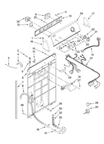 Controls And Rear Panel Parts Diagram and Parts List for NTW4500VQ1  Amana Washer