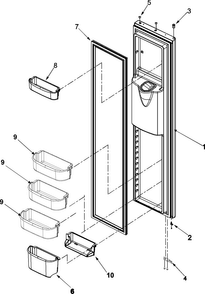 Freezer Door Diagram and Parts List for AC2228HEKS0  Amana Refrigerator