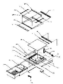 Refrigerator Shelving And Drawers Diagram and Parts List for SXD25AL-P1162436WL  Amana Refrigerator