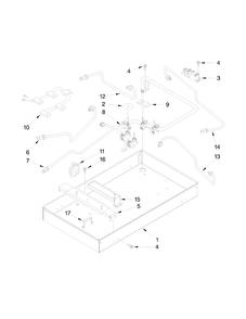 Burner Box, Gas Valves And Switch Parts Diagram and Parts List for AGC6356KFB00  Amana Cooktop