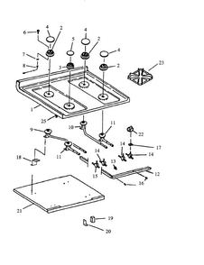 Sealed Burner Diagram and Parts List for AGS780WW-P1168601NW  Amana Range