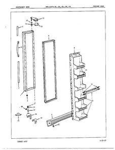 Freezer Door/misc Diagram and Parts List for 21874A  Admiral Refrigerator