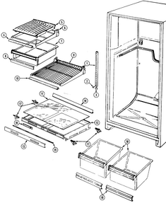 Shelves & Accessories Diagram and Parts List for RB19KA-2AD-BL52A  Magic Chef Refrigerator