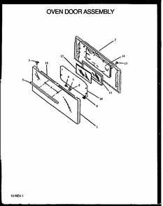Oven Door Assembly Diagram and Parts List for GBK29AA092M P1142367NW Amana Range