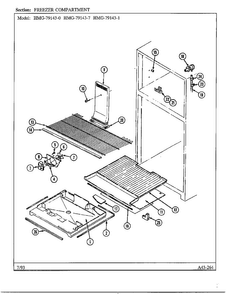 Freezer Compartment Diagram and Parts List for 79143-0A  Admiral Refrigerator