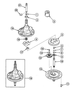 Transmission Diagram and Parts List for SWT121LA  Speed Queen Washer