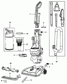 Diagram Diagram and Parts List for UH71250  Hoover Upright Vacuum