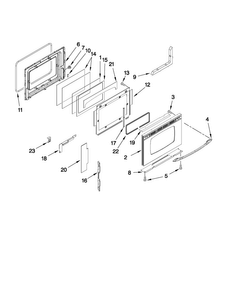 Door Parts Diagram and Parts List for MGS5875BDS23  Maytag Range