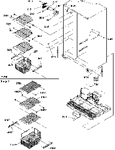 Freezer Shelves And Light Diagram and Parts List for SGD22TL-P1303510WL  Amana Refrigerator