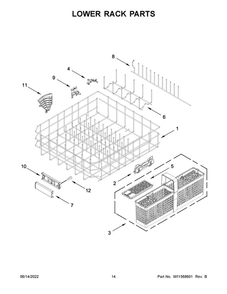 Lower Rack Parts Diagram and Parts List for JDPSG244LS1  Maytag Dishwasher