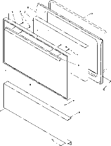 Oven Door And Decorative Panel Diagram and Parts List for ARR3100NW-P1143494NW  Amana Range