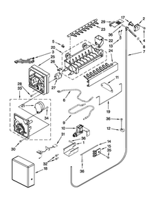 Icemaker Parts Diagram and Parts List for JS42NXFXDW01  Jenn-Air Refrigerator