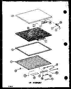 Lid Assembly Diagram and Parts List for C15B2L P7398046WL Amana Freezer