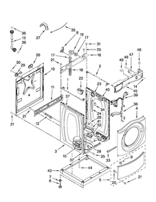 Washer Cabinet Parts Diagram and Parts List for MLE20PDBZW0  Maytag Washer Dryer Combo