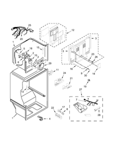 Liner Parts Diagram and Parts List for ART308FFDW02  Amana Refrigerator