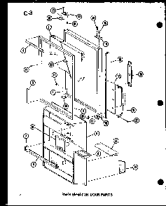 Refrigerator Door Parts Diagram and Parts List for ESBFC16C-C-P60235-19WC  Amana Refrigerator