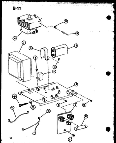 Magnetron/Transformer Diagram and Parts List for RR-810 P75592-4M Amana Microwave