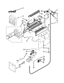 Ice Maker Parts Diagram and Parts List for JS42NXFXDE00  Jenn-Air Refrigerator