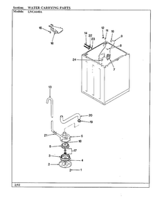 Water Carrying Parts Diagram and Parts List for 6640A REV K Norge Washer