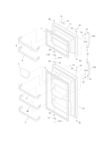 Door Diagram and Parts List for CRT182HNW4  Crosley Refrigerator