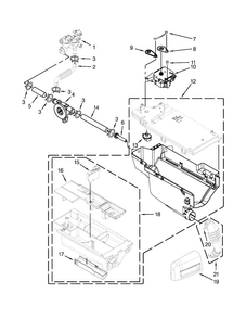 Dispenser Parts Diagram and Parts List for MHW7000XG1  Maytag Washer