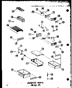 Interior Parts 16 Cu. Ft. Diagram and Parts List for T16N-C-P60236-42WC  Amana Refrigerator