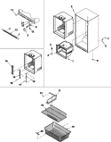 INTERIOR CABINET / FRZ SHELVES / TOE GRILLE Diagram and Parts List for MBR1952KES  Maytag Refrigerator