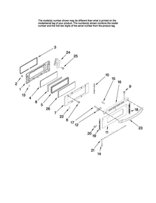 Upper Door Parts Diagram and Parts List for MER6751AAW24  Maytag Range