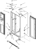 HINGES & TOE GRILLE (SERIES 12) Diagram and Parts List for JSD2697KEY  Jenn-Air Refrigerator