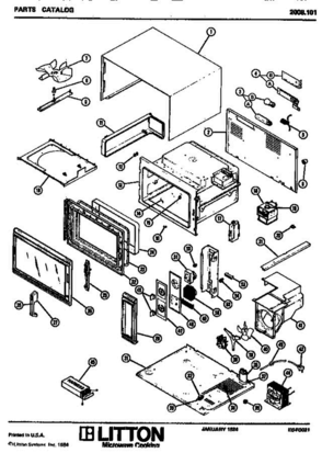 01 - Page 1 Diagram and Parts List for 2008101  Litton Microwave
