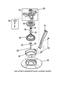 Bearing Housing/brake/pulley Diagram and Parts List for LW2001W2-PLW2001W2A  Amana Washer