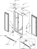 HINGES & TOE GRILLE Diagram and Parts List for JCB2287KEF  Jenn-Air Refrigerator