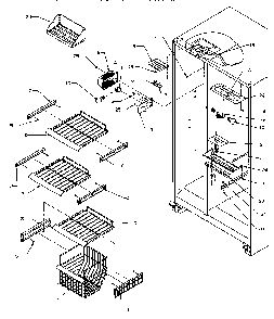 Freezer Shelving & Ref Light Diagram and Parts List for SZD25S5W-P1190415WW  Amana Refrigerator