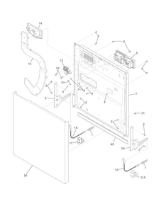 Door Diagram and Parts List for CDB900NW0A  Crosley Dishwasher
