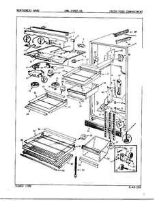 Fresh Food Compartment Diagram and Parts List for 23892-OA  Admiral Refrigerator